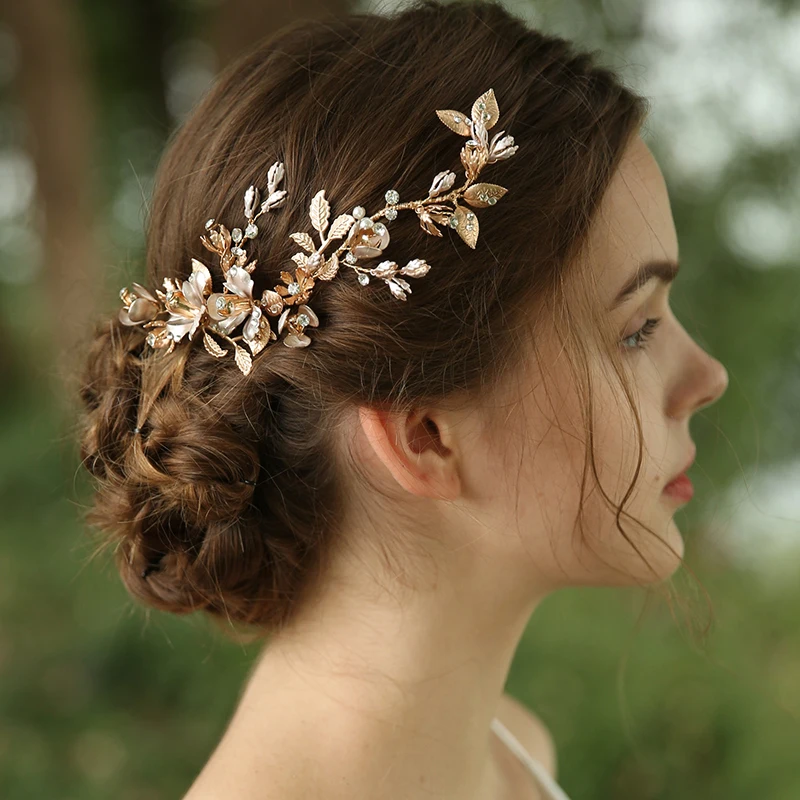 Boho Gold Leaf Bridal Hair Clip Piece Floral Women Barrette Handmade Wedding Accessories Hair Ornament
Boho Gold Leaf Bridal Hair Clip Piece Floral Women Barrette Handmade Wedding Accessories Hair Ornament