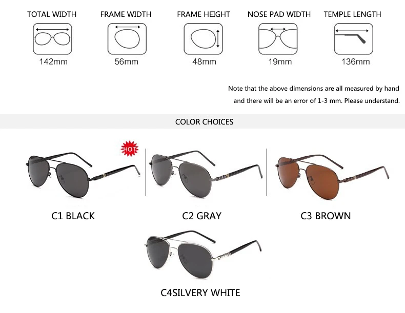 2020 new Brand Sunglasses Men Polarized Fashion Classic Pilot Sun Glasses Fishing Driving Goggles Shades For Men/Wome Oculos
2020 new Brand Sunglasses Men Polarized Fashion Classic Pilot Sun Glasses Fishing Driving Goggles Shades For Men/Wome Oculos