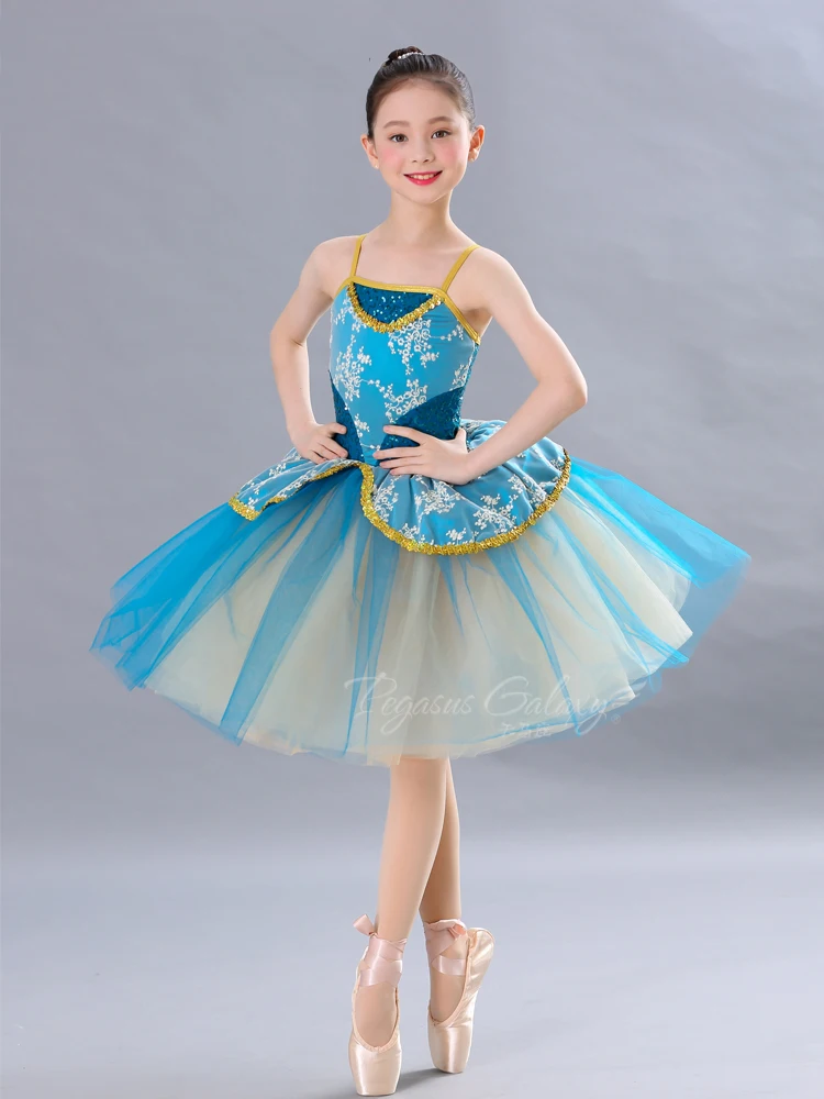 2020 Female Children's Ballet Tutu Skirts Giselle Swan White Romantic Style Long Dance Costumes Ballerina Dress | Тематическая