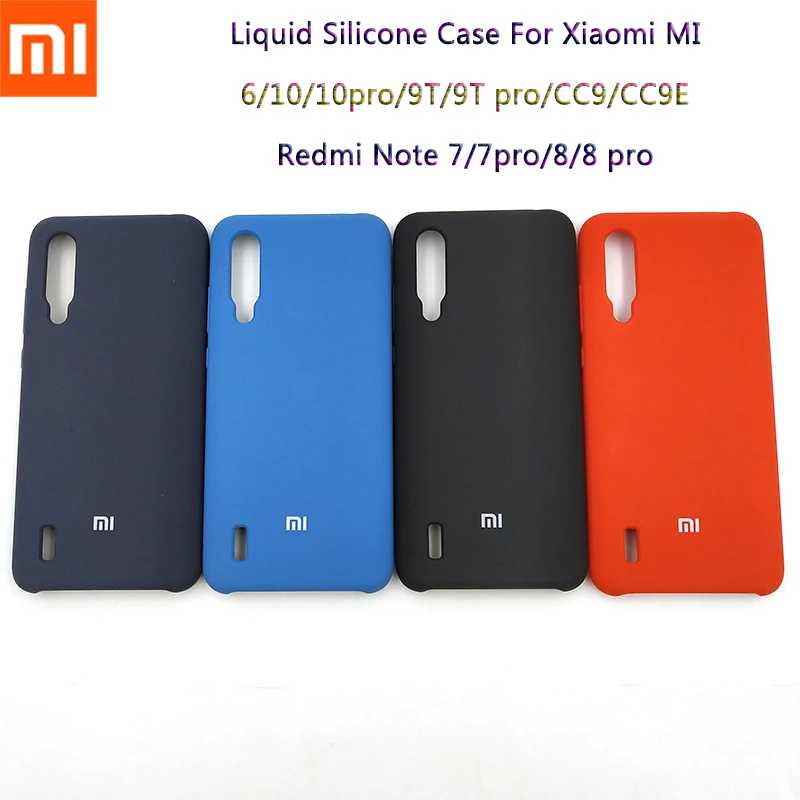 Оригинальный Xiaomi Mi 10 Pro CC9 CC9e 9T Redmi Note 7 8 жидкий силиконовый чехол шелковистая