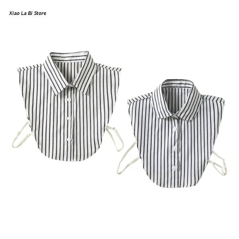 XXFD Office Lady Vertical Striped Fake Collar Detachable Dickey Blouse Women Business Work Button Down Layering Half Shirt
XXFD Office Lady Vertical Striped Fake Collar Detachable Dickey Blouse Women Business Work Button Down Layering Half Shirt