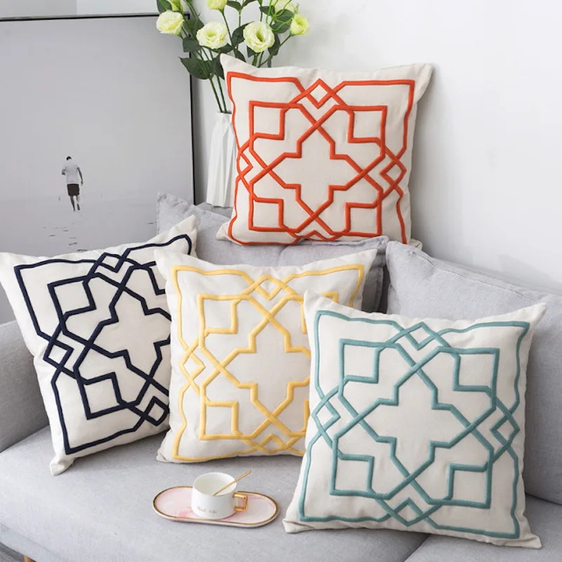 Nordic Pillowcase Square Geometric Embroidery Cushion Cover 50x50cm Room Dorm Sofa Decorative Decor Simple White Pillows Suit
Nordic Pillowcase Square Geometric Embroidery Cushion Cover 50x50cm Room Dorm Sofa Decorative Decor Simple White Pillows Suit