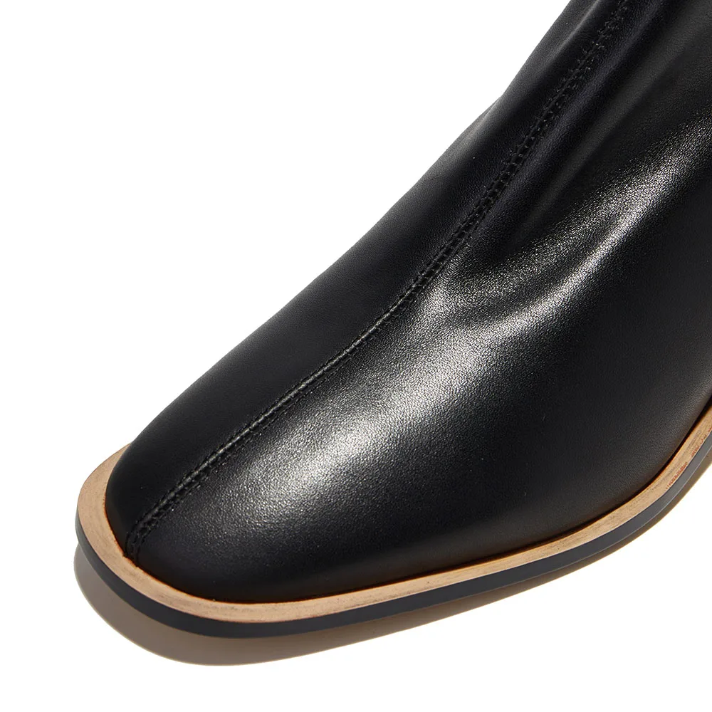 2021 Women Ankle Boots Cow Leather Winter Short Plush Zippers Square Toe Black Color High Heels Female Boots Party Dress 2021
2021 Women Ankle Boots Cow Leather Winter Short Plush Zippers Square Toe Black Color High Heels Female Boots Party Dress 2021