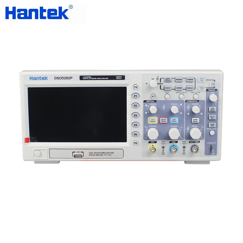Hantek 200MHz Portable Oscilloscope DSO5202P/DSO5102P/DSO5072P Multimeter 7'' TFT LCD AC110-220V CE Bandwidth 2 Channels
Hantek 200MHz Portable Oscilloscope DSO5202P/DSO5102P/DSO5072P Multimeter 7'' TFT LCD AC110-220V CE Bandwidth 2 Channels