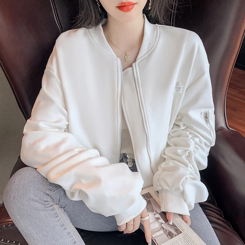 Autumn 2020 Bomber Jacket Women White Black Zipper Winter Coat Female Jacket Parkas Femme Chaqueta Mujer 
Autumn 2020 Bomber Jacket Women White Black Zipper Winter Coat Female Jacket Parkas Femme Chaqueta Mujer