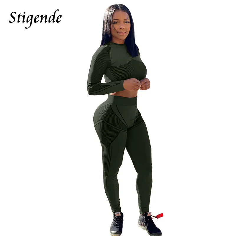 Stigende Women Sexy Slim Bodycon Sport Fitness Tracksuit Autumn Workout Two Piece Set Long Sleeve Crop Sweatshirt and Sweatpants
Stigende Women Sexy Slim Bodycon Sport Fitness Tracksuit Autumn Workout Two Piece Set Long Sleeve Crop Sweatshirt and Sweatpants