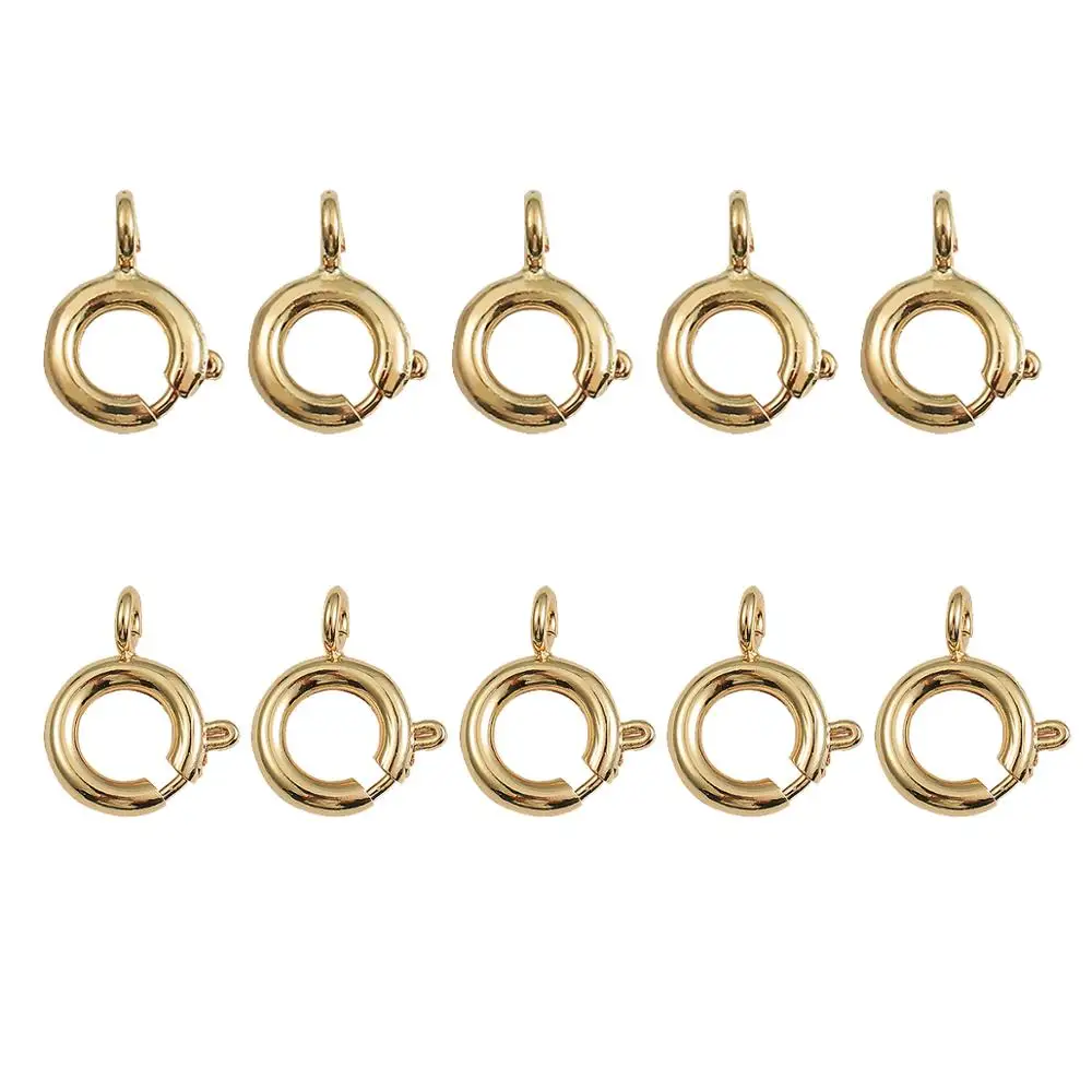 5-20pcs 18K Gold Plated Spring Ring Clasps With Open Jump Ring Clasp For Chain Necklace Bracelet Connectors DIY Jewelry Making
5-20pcs 18K Gold Plated Spring Ring Clasps With Open Jump Ring Clasp For Chain Necklace Bracelet Connectors DIY Jewelry Making