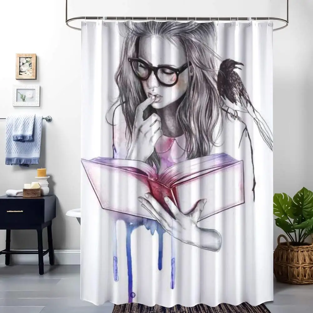 Reading Girl Watercolor Beauty Black Glasses Eye Book Beautiful Finger Shower Curtain
Reading Girl Watercolor Beauty Black Glasses Eye Book Beautiful Finger Shower Curtain