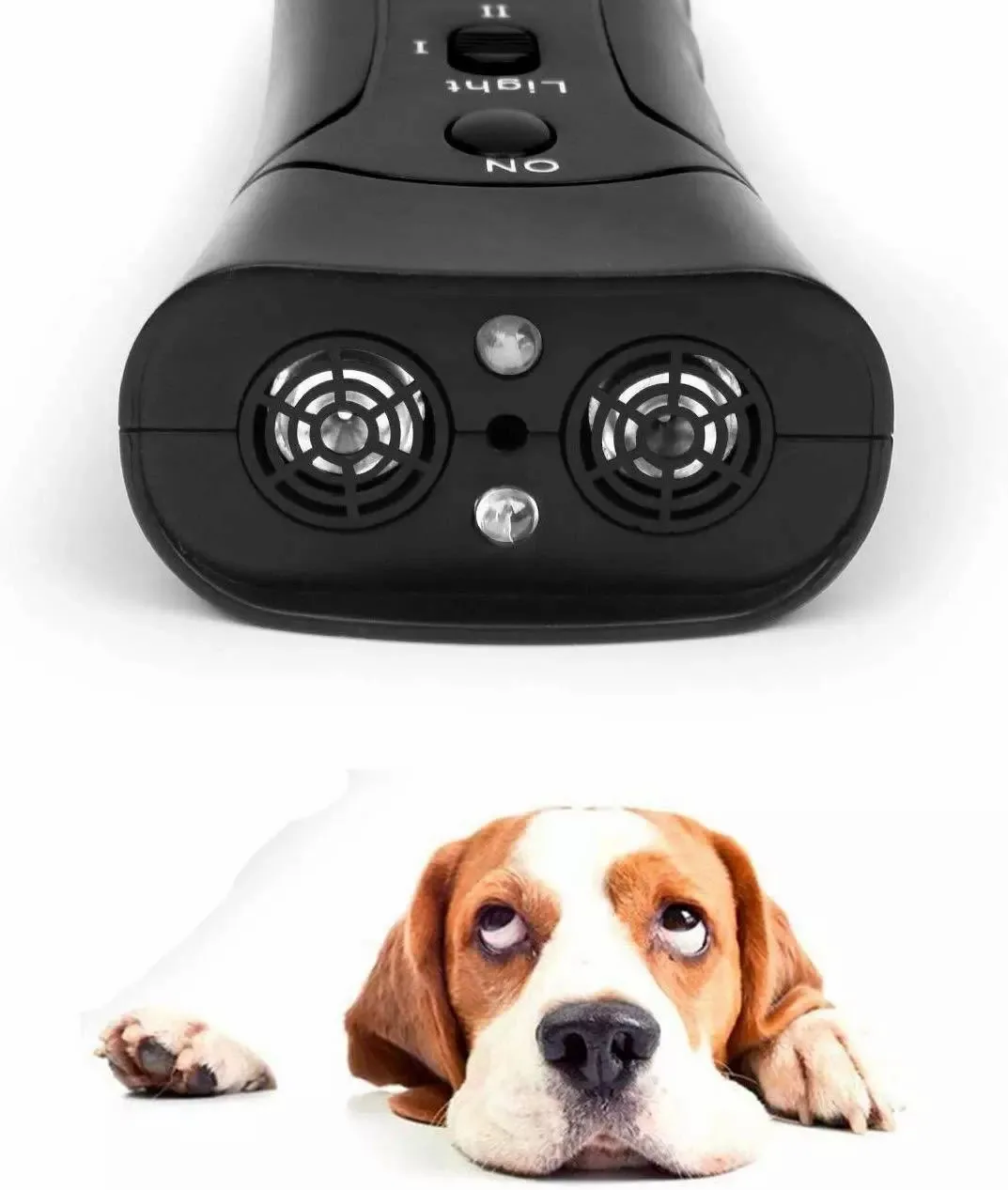 Pet Dog New Ultrasonic Anti Barking Trainer with LED Flashlight Pet Chase Training Double Head Trumpet with Repellent Control
Pet Dog New Ultrasonic Anti Barking Trainer with LED Flashlight Pet Chase Training Double Head Trumpet with Repellent Control