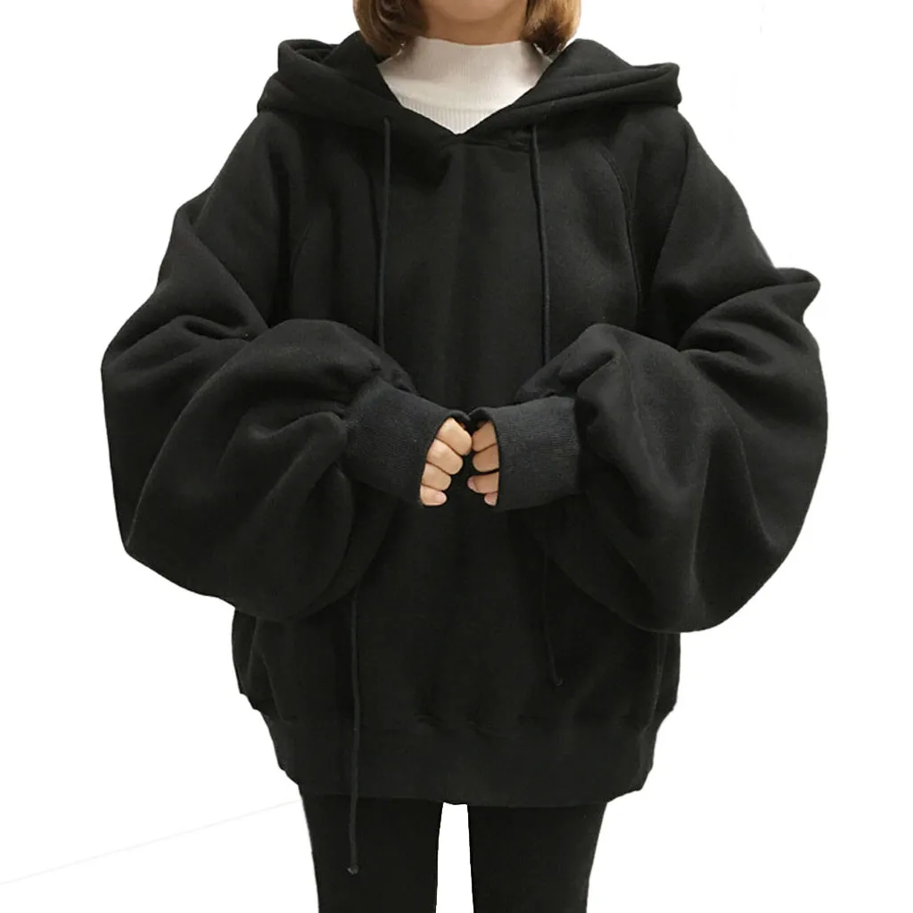 Hoodies Women Loose Solid Color Hooded Lantern Sleeves Sweatshirt Hoodie Crop Tops sudaderas
Hoodies Women Loose Solid Color Hooded Lantern Sleeves Sweatshirt Hoodie Crop Tops sudaderas