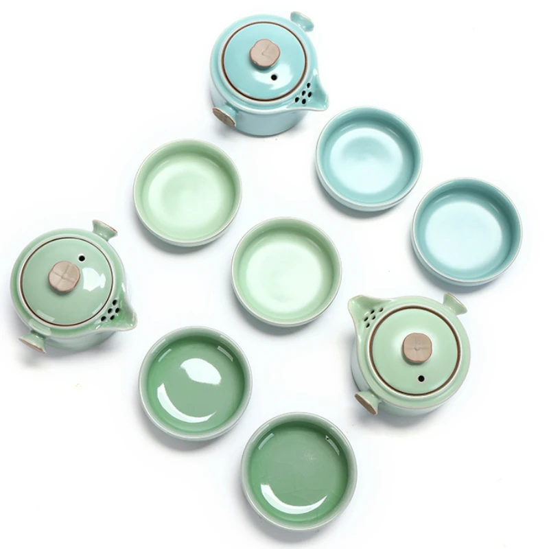 High Quality Portable Kung Fu Tea Set Teapot Handmade Ru Porcelain Travel Set Teas Pot Cup Ceramic Chinese Gift 
High Quality Portable Kung Fu Tea Set Teapot Handmade Ru Porcelain Travel Set Teas Pot Cup Ceramic Chinese Gift