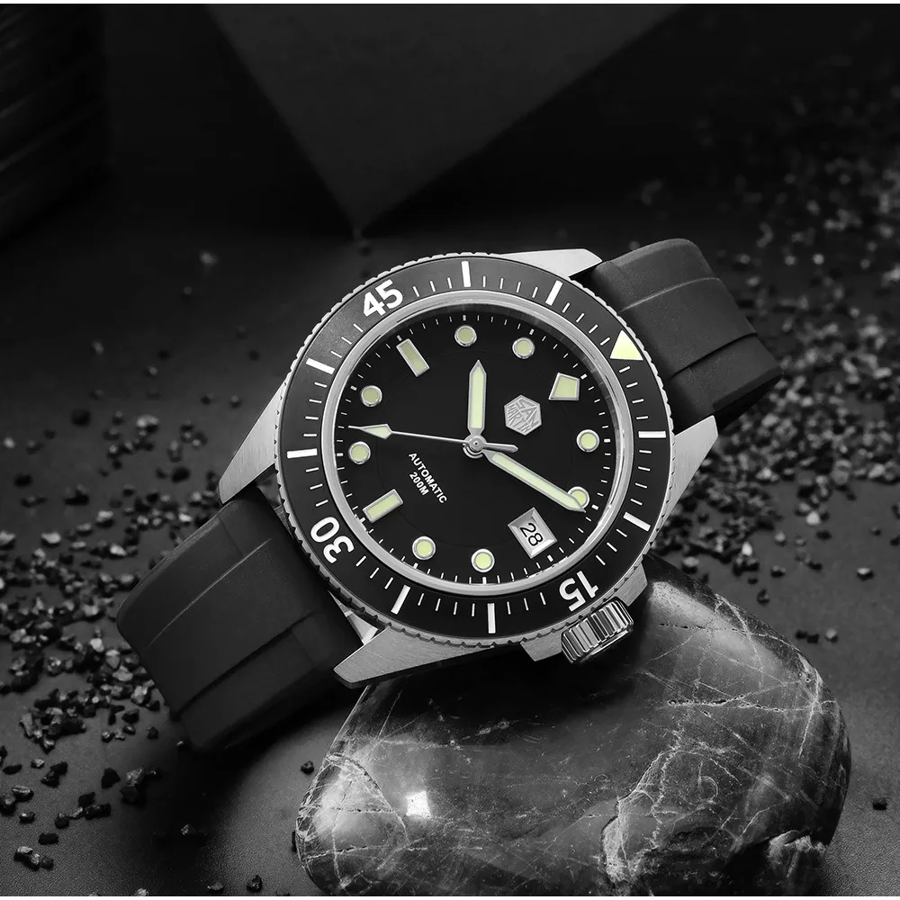 Часы San Martin Diver Мужские из Нержавеющей Стали NH35A автоматические механические с сапфировым стеклом и резиновым ремешком светящиеся водонепро...
Часы San Martin Diver Мужские из Нержавеющей Стали NH35A автоматические механические с сапфировым стеклом и резиновым ремешком светящиеся водонепро...