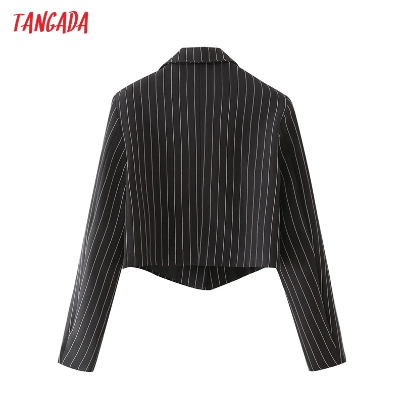 Tangada Women Striped Print Crop Blazer Long Sleeve 2021 Autumn Winter Ladies Casual Blazer Suits DA190
Tangada Women Striped Print Crop Blazer Long Sleeve 2021 Autumn Winter Ladies Casual Blazer Suits DA190