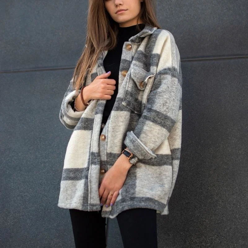 Autumn And Winter Long Sleeve Loose Women's Coat Women Streetwear Thick Wool Turn Down Overcoat Female Streetwear Shirt Jacket
Autumn And Winter Long Sleeve Loose Women's Coat Women Streetwear Thick Wool Turn Down Overcoat Female Streetwear Shirt Jacket