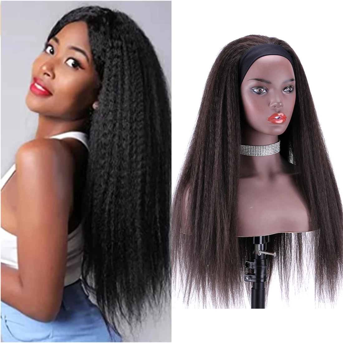 Yaki Kinky Straight Hair Wigs for Black Women 22 Inches Long Synthetic Straight Headband Wigs Easy to Wear for Daily Use
Yaki Kinky Straight Hair Wigs for Black Women 22 Inches Long Synthetic Straight Headband Wigs Easy to Wear for Daily Use