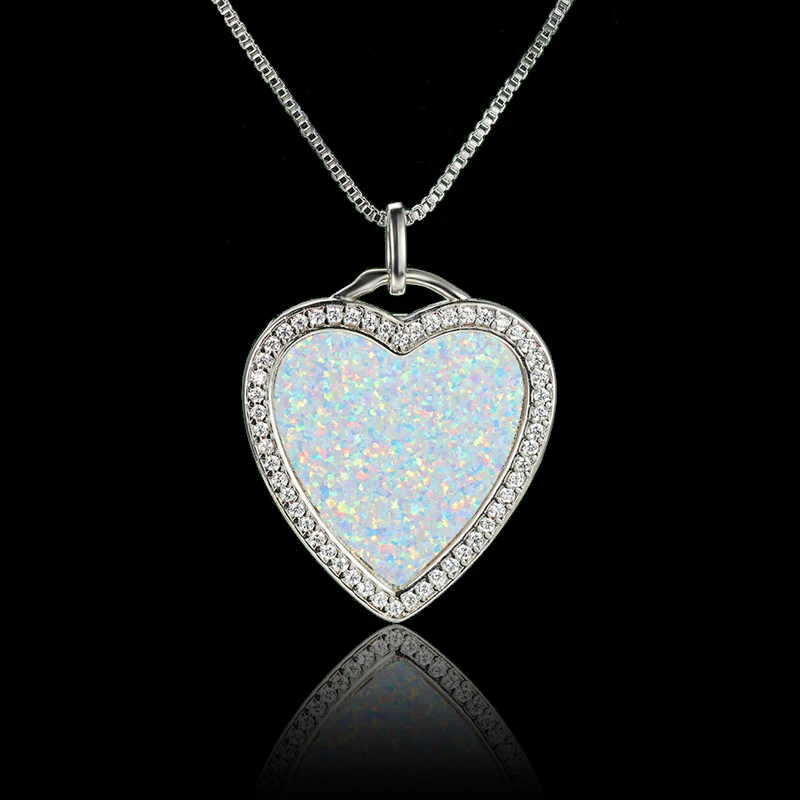 2021 Boho Women Big Love Heart Necklaces Charm Silver Color White Opal Pendant Necklace For Women Wedding Band Jewelry Gifts
2021 Boho Women Big Love Heart Necklaces Charm Silver Color White Opal Pendant Necklace For Women Wedding Band Jewelry Gifts