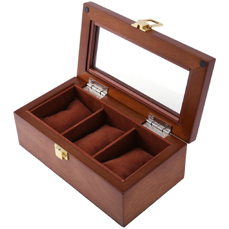 3 Slots Wooden Watch Display Case, Glass Topped Wooden Watch Display Case Watch Jewelry Organizer 
3 Slots Wooden Watch Display Case, Glass Topped Wooden Watch Display Case Watch Jewelry Organizer