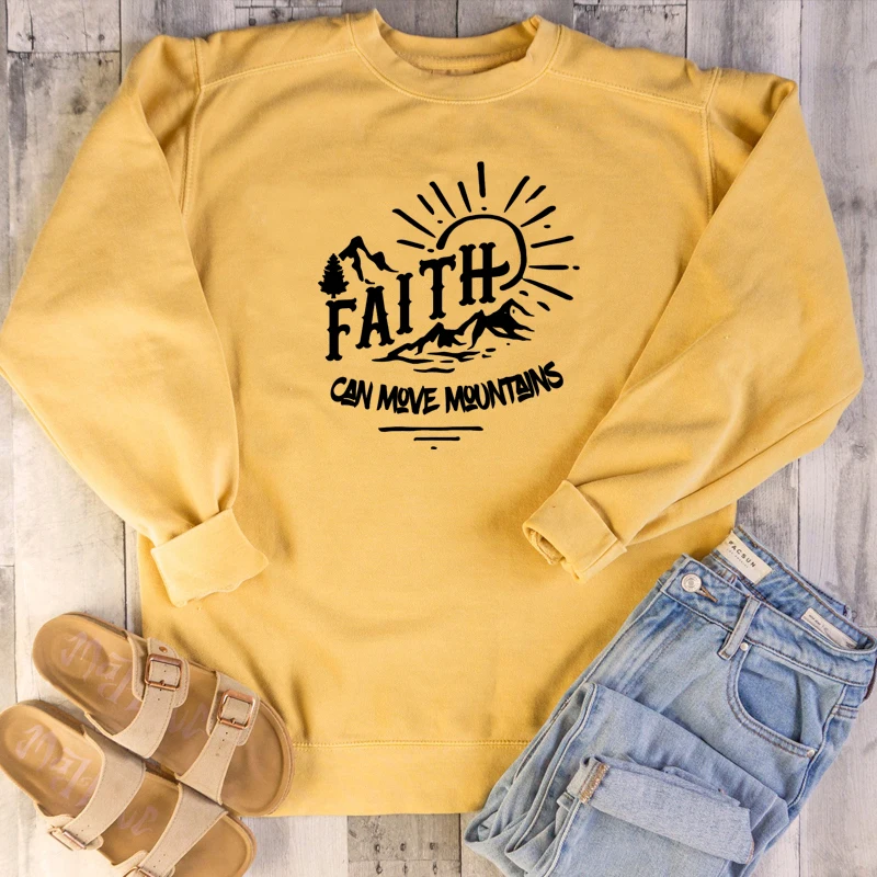 Винтажный художественный Топ Faith Can Move Mountains, женские модные толстовки с графическим принтом, повседневные хипстерские свитшоты
Винтажный художественный Топ Faith Can Move Mountains, женские модные толстовки с графическим принтом, повседневные хипстерские свитшоты