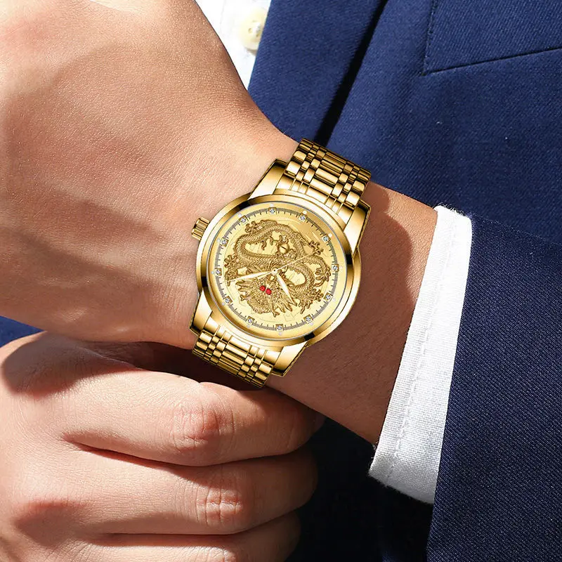 Swiss Automatic Movement Watch Men's Waterproof Golden Dragon Steel Belt Non Mechanical Korean Men's Ultra Thin Counter Genuine
Swiss Automatic Movement Watch Men's Waterproof Golden Dragon Steel Belt Non Mechanical Korean Men's Ultra Thin Counter Genuine