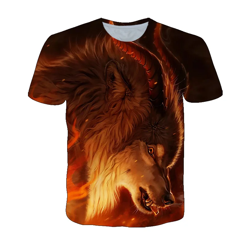 Summer New T shirt Men Streetwear Round Neck 3D Print Tshirt Short Sleeve Tees Tops Funny Animal Male Clothes Casual Wolf 2021
Summer New T shirt Men Streetwear Round Neck 3D Print Tshirt Short Sleeve Tees Tops Funny Animal Male Clothes Casual Wolf 2021
