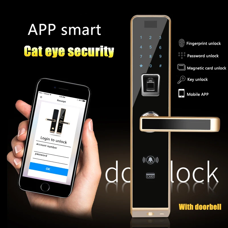 lock password APP card Biometric Digital Door Lock, Touch Screen with Large Mortise Smart semiconductor fingerprint
lock password APP card Biometric Digital Door Lock, Touch Screen with Large Mortise Smart semiconductor fingerprint
