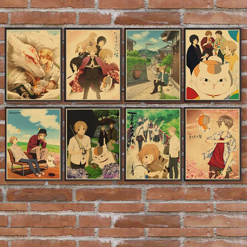 

Classic Anime Natsume Yuujinchou Vintage Poster Room Decor Stickers Wall Decor Wall Art Kraft Paper Wall Stickers
