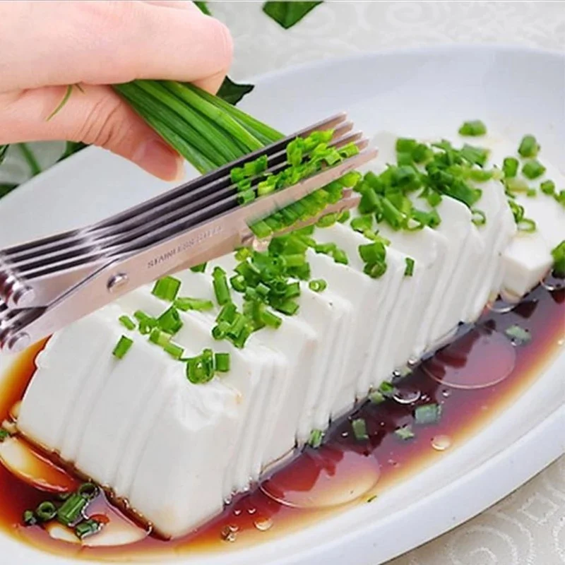 5 Layers Kitchen Scissors Stainless Steel Multi Layer Chopped Green Onion Vegetable Cut Herb Spices Scissors Cooking Supplies
5 Layers Kitchen Scissors Stainless Steel Multi Layer Chopped Green Onion Vegetable Cut Herb Spices Scissors Cooking Supplies