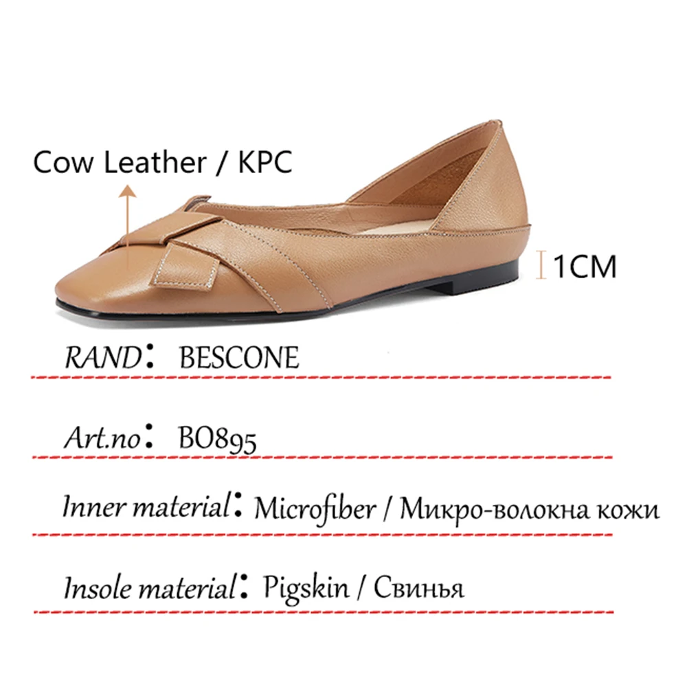 BESCONE Women Shoes Casual Wild Butterfly-Knot Genuine Leather Shoes TPR Soft Comfort Shallow Spring Fashion Flats Lady BO895
BESCONE Women Shoes Casual Wild Butterfly-Knot Genuine Leather Shoes TPR Soft Comfort Shallow Spring Fashion Flats Lady BO895