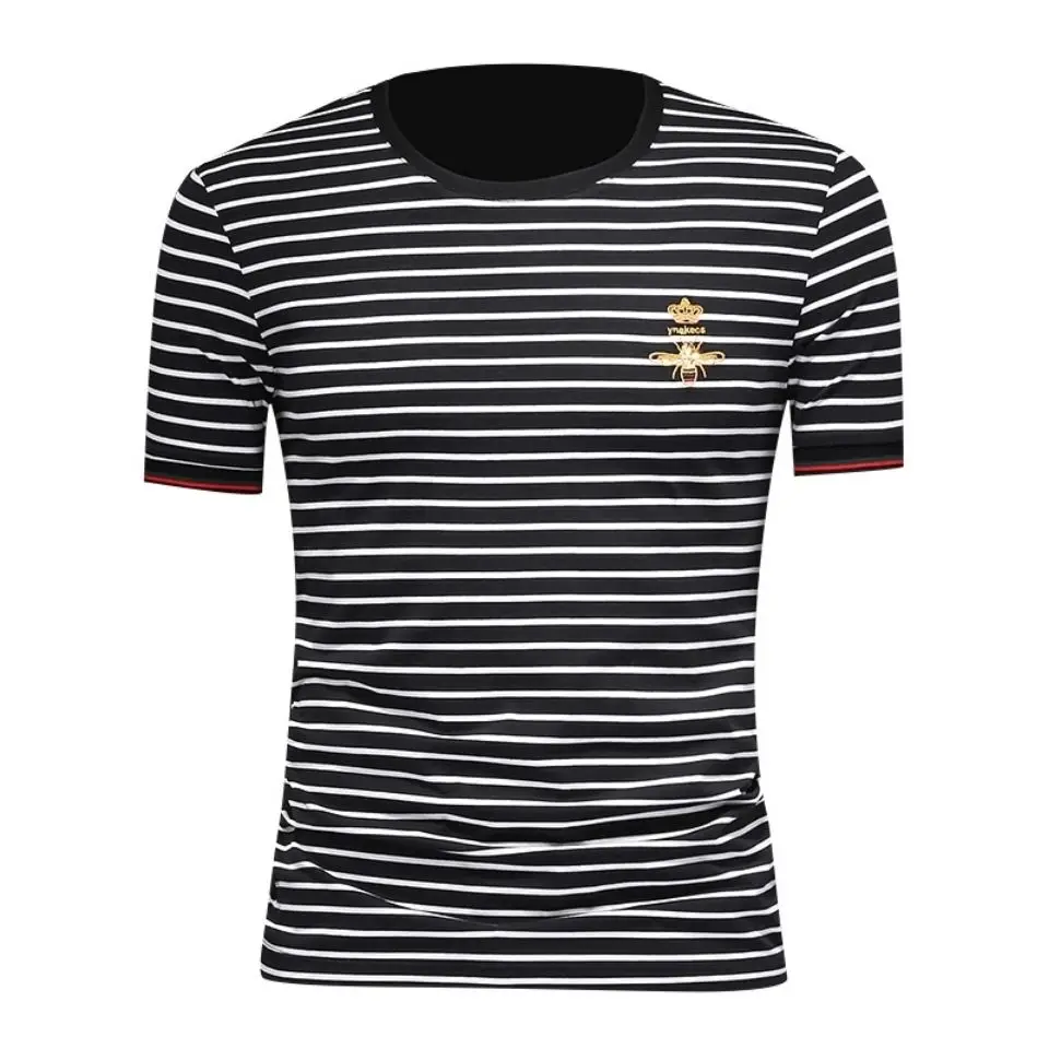 Little bee stripe T-shirt embroidery short sleeve t-shirt men's fashion brand slim half sleeve men's wear in 2021 summer
Little bee stripe T-shirt embroidery short sleeve t-shirt men's fashion brand slim half sleeve men's wear in 2021 summer