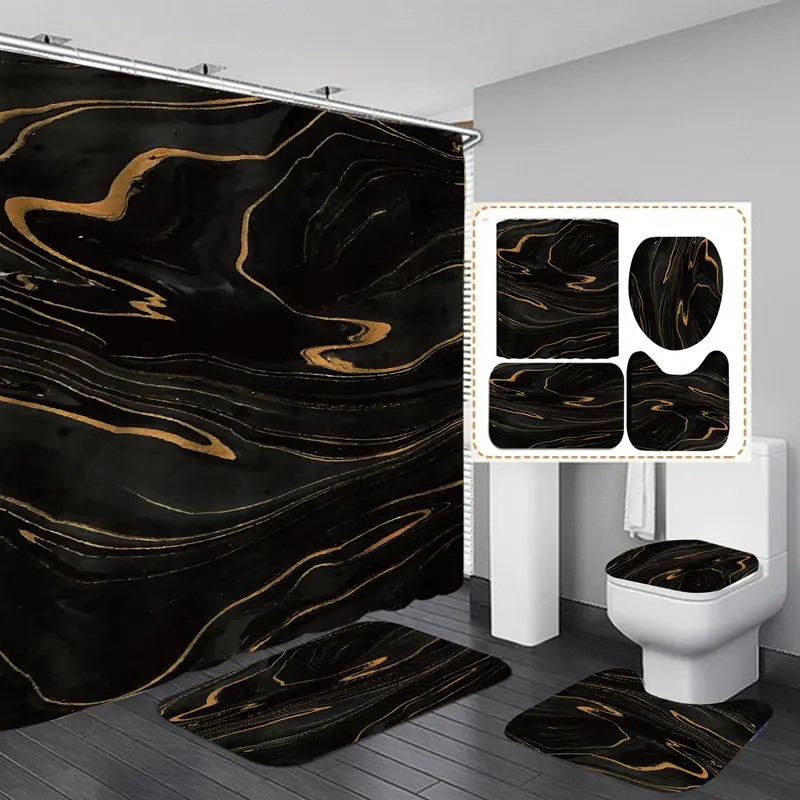Oil Painting Marble Pattern Flannel Bath Mat Toilet Cover Rugs Fabric Shower Curtain With 12 Hooks Home Bathroom Decor Set
Oil Painting Marble Pattern Flannel Bath Mat Toilet Cover Rugs Fabric Shower Curtain With 12 Hooks Home Bathroom Decor Set