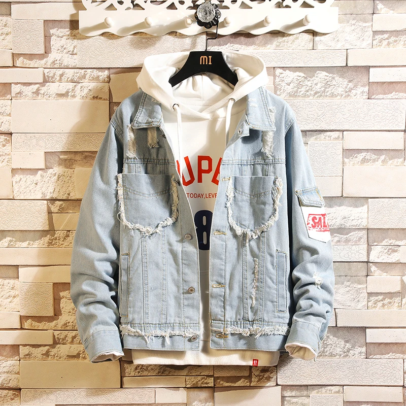 New denim jacket men 2021 new spring and autumn Korean fashion ripped casual jacket fashion jacket men's autumn jacket
New denim jacket men 2021 new spring and autumn Korean fashion ripped casual jacket fashion jacket men's autumn jacket