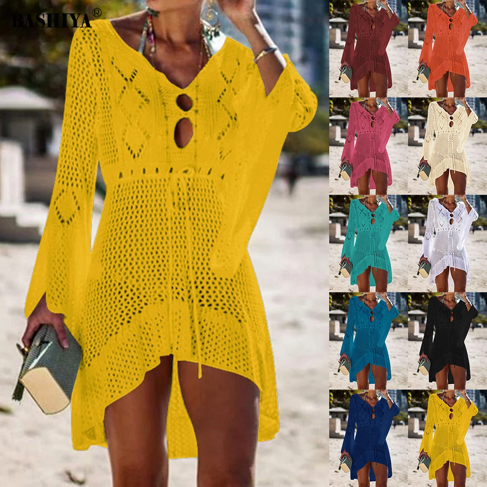 Beach Cover Up Crochet Knitted Tassel Tie Beachwear Tunic Long Pareos Summer Swimsuit Cover Up Sexy See-through Beach Dress 2021
Beach Cover Up Crochet Knitted Tassel Tie Beachwear Tunic Long Pareos Summer Swimsuit Cover Up Sexy See-through Beach Dress 2021