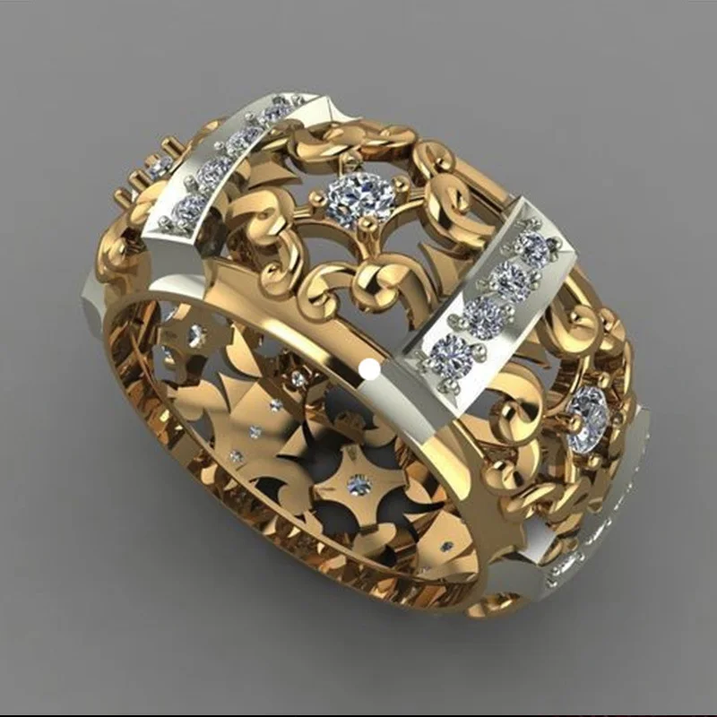 Huitan 2019 New Ethnic Strength Ring Fashion Gold Color Hollow Band Geometric Cubic Zircon Stone Hot Selling Engagement Ring
Huitan 2019 New Ethnic Strength Ring Fashion Gold Color Hollow Band Geometric Cubic Zircon Stone Hot Selling Engagement Ring