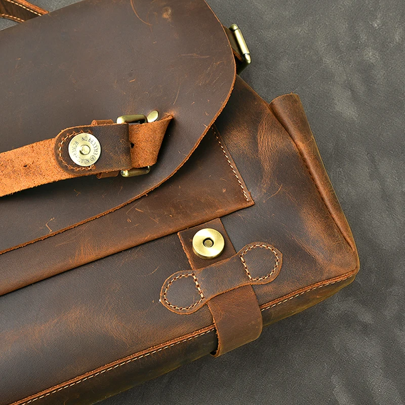 

AETOO Men's retro British style hand-Crafted leather cowhide Messenger Messenger bag shoulder bag