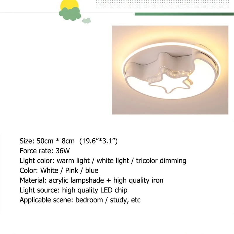 AOSONG Children's Ceiling Lamp Star and Moon Modern Fashion Suitable For Children's Room Bedroom Kindergarten 
AOSONG Children's Ceiling Lamp Star and Moon Modern Fashion Suitable For Children's Room Bedroom Kindergarten