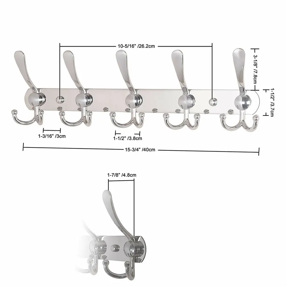 Retro Heavy Duty Stainless Steel Coat Hook Hook Bathroom Hotel Door Back Wall Hook Rack Clothes Hook With 5 Tri Hooks
Retro Heavy Duty Stainless Steel Coat Hook Hook Bathroom Hotel Door Back Wall Hook Rack Clothes Hook With 5 Tri Hooks