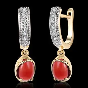 K Gold Zircon Earrings Red Blue Round Diamond Romantic Earrings Earclip Women's Champagne Gold Kzce160-e-1
K Gold Zircon Earrings Red Blue Round Diamond Romantic Earrings Earclip Women's Champagne Gold Kzce160-e-1