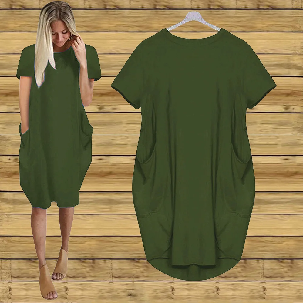 2021 new summer Women casual loose dress pocket short sleeve fashion o-neck long upper outer garment female T-shirt plus size
2021 new summer Women casual loose dress pocket short sleeve fashion o-neck long upper outer garment female T-shirt plus size