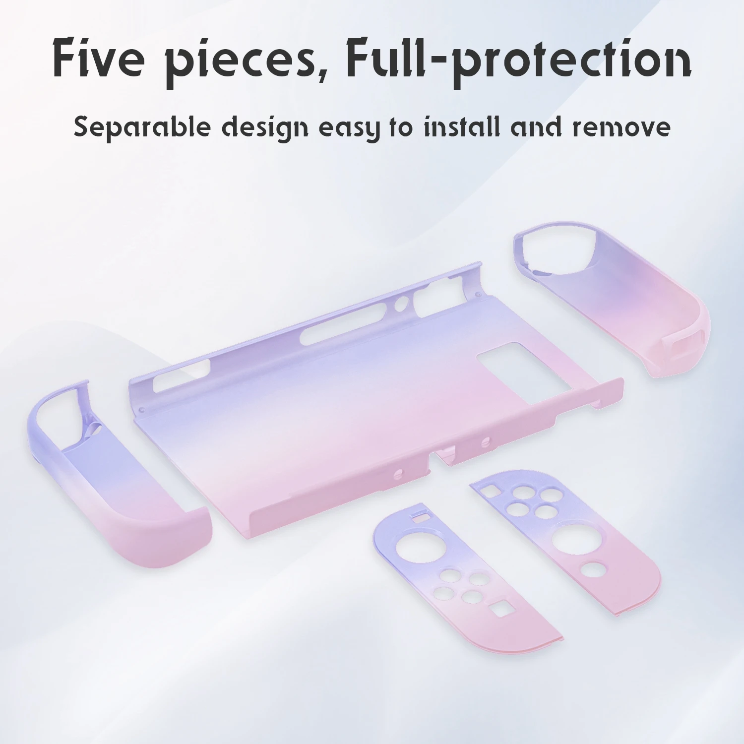 Project Design Dockable Game Protective Case with for Joy-con Faceplate and Thumb Cap Nintend Switch Glitter Pink/Purple | Электроника