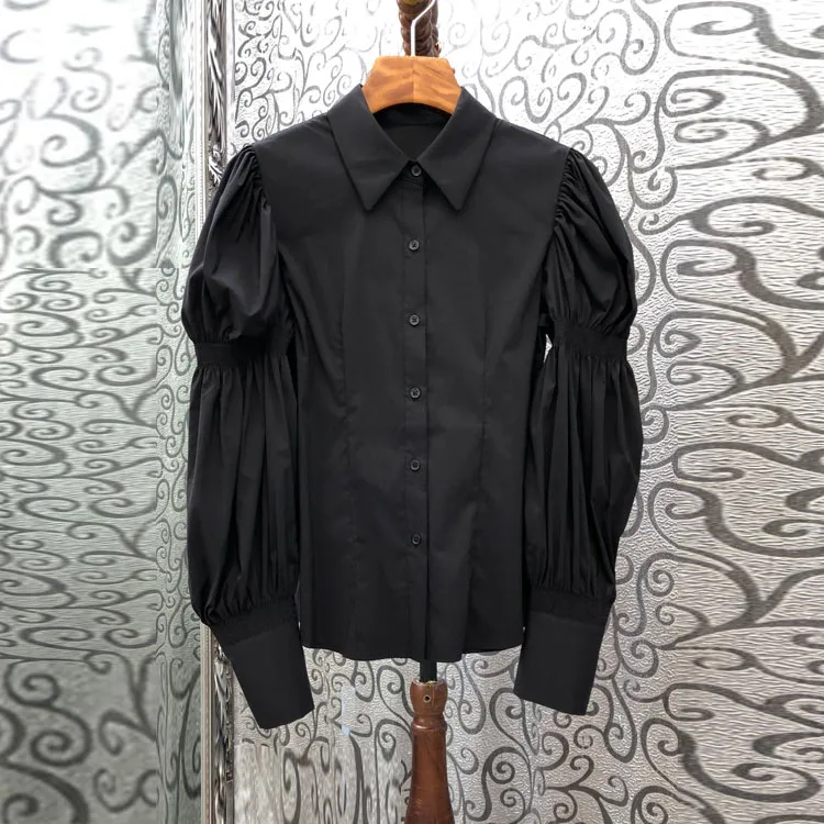 2021 Spring New Fashion Simple Pleated Long Sleeve All-Matching Shirt Solid Color Turn-down Collar High Street Lady Top
2021 Spring New Fashion Simple Pleated Long Sleeve All-Matching Shirt Solid Color Turn-down Collar High Street Lady Top