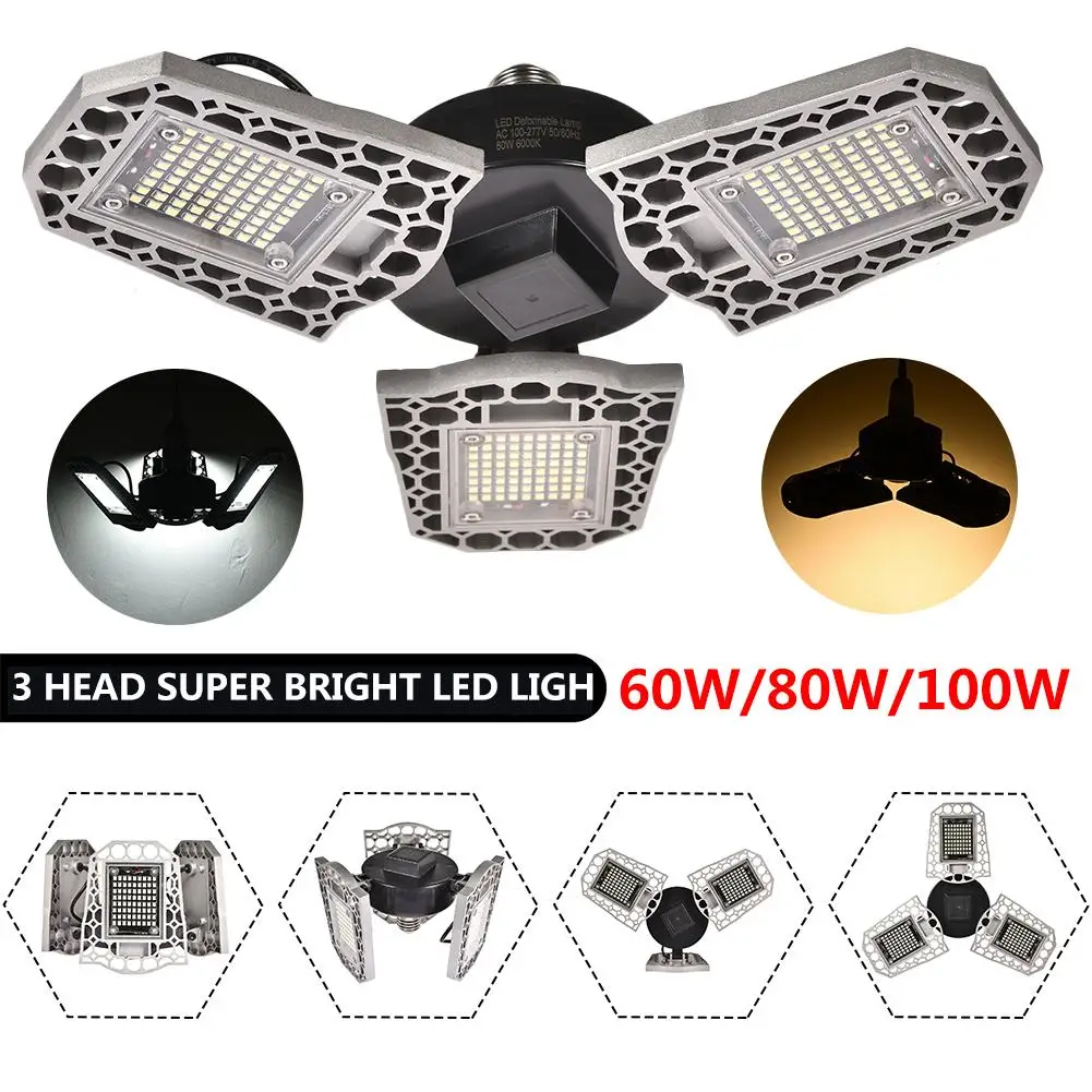 Super Bright Aluminum LED Garage Lights E27 60W 80W 100W IP65 Deformable LED Garage Ceiling Light for Parking Workshop Warehouse
Super Bright Aluminum LED Garage Lights E27 60W 80W 100W IP65 Deformable LED Garage Ceiling Light for Parking Workshop Warehouse