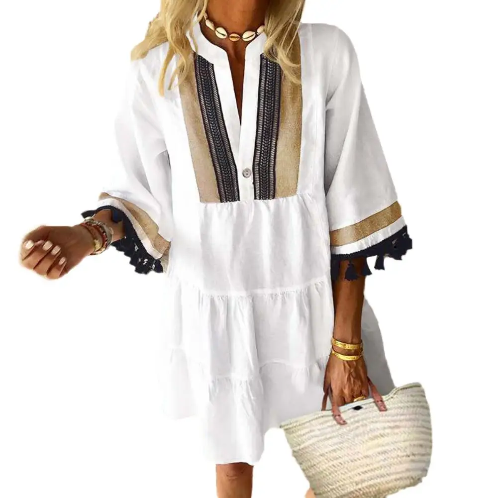 Женское платье в стиле бохо, летнее платье с v-образным вырезом и кисточками, с коротким рукавом, пляжные вечерние платья с принтом, свободно...
Женское платье в стиле бохо, летнее платье с v-образным вырезом и кисточками, с коротким рукавом, пляжные вечерние платья с принтом, свободно...