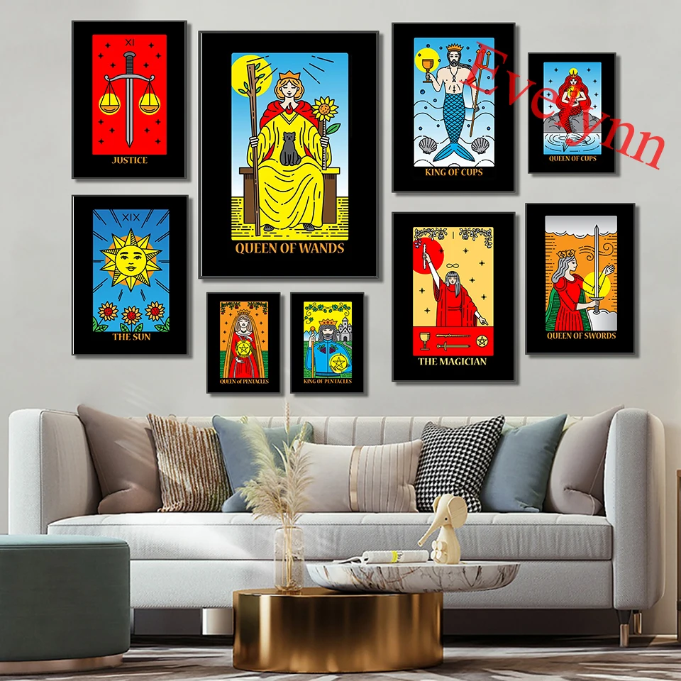 Cartoon Tarot Poster Sun Queen Priestess Stars And Moon Mermaid Painting Modern Living Room Decor Canvas Nordic Wall Art Prints
Cartoon Tarot Poster Sun Queen Priestess Stars And Moon Mermaid Painting Modern Living Room Decor Canvas Nordic Wall Art Prints