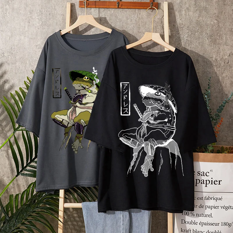 2021 Summer cute Japanese knight frog print graphic T-shirt ladies aesthetic Harajuku streetwear casual top 9 colors
2021 Summer cute Japanese knight frog print graphic T-shirt ladies aesthetic Harajuku streetwear casual top 9 colors