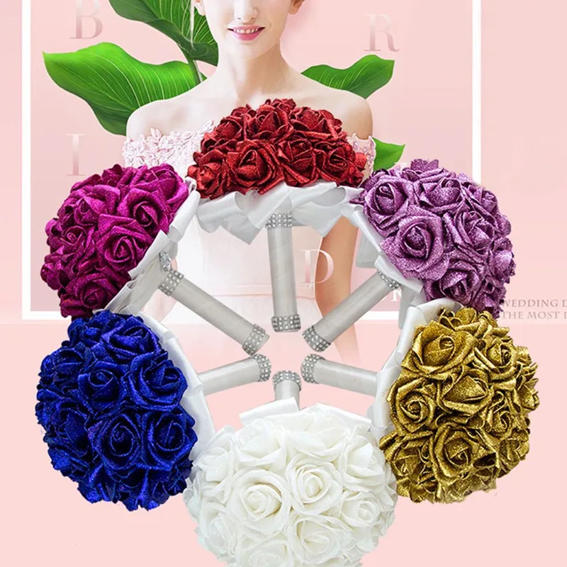 6PCS/Lot Gift Bridal Bouquet Party Supply Handmade Home Decor Artificial Flower Full Glitter PE Foam Rose
6PCS/Lot Gift Bridal Bouquet Party Supply Handmade Home Decor Artificial Flower Full Glitter PE Foam Rose