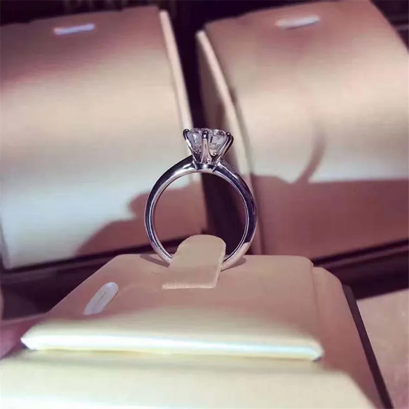 99% OFF Fine Lovers 1ct Lab Diamond Ring 100% Real 925 sterling silver Engagement Wedding band Rings for Women men Party Jewelry | Украшения
