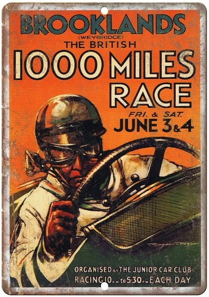 Brooklands Auto Race Tin Sign art wall decoration,vintage aluminum retro metal sign
Brooklands Auto Race Tin Sign art wall decoration,vintage aluminum retro metal sign