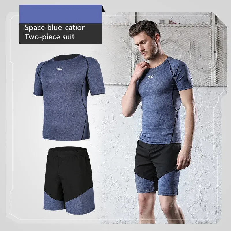 New Men's Casual Outdoor Sports Quick-drying Short-sleeved Running Suit Two-piece Suit Men Outfit Set Sport Wear 
New Men's Casual Outdoor Sports Quick-drying Short-sleeved Running Suit Two-piece Suit Men Outfit Set Sport Wear