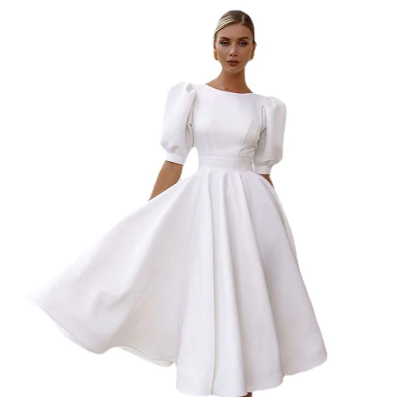 Ladies Spring/Summer 2021 Fashion New Pure Color Slim Women's Dress Hot Selling Sexy Big Sleeve Short Sleeve Elegant Midi Skirt
Ladies Spring/Summer 2021 Fashion New Pure Color Slim Women's Dress Hot Selling Sexy Big Sleeve Short Sleeve Elegant Midi Skirt