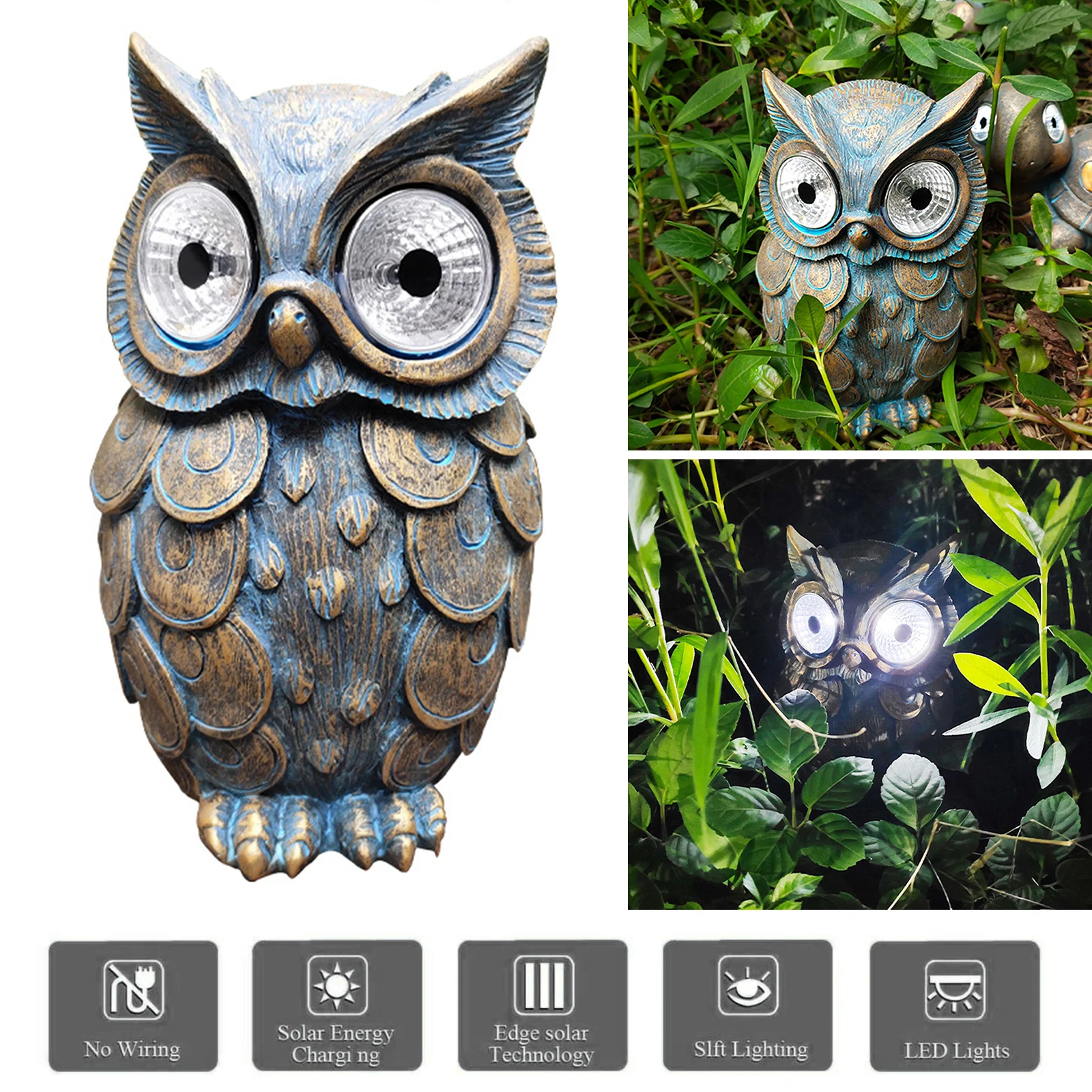 Solar Lights Statues Owl Resin LED Figurine Cute Animal Sculpture Ornament Decoration for Outdoor Garden Yard Landscape Patio 
Solar Lights Statues Owl Resin LED Figurine Cute Animal Sculpture Ornament Decoration for Outdoor Garden Yard Landscape Patio